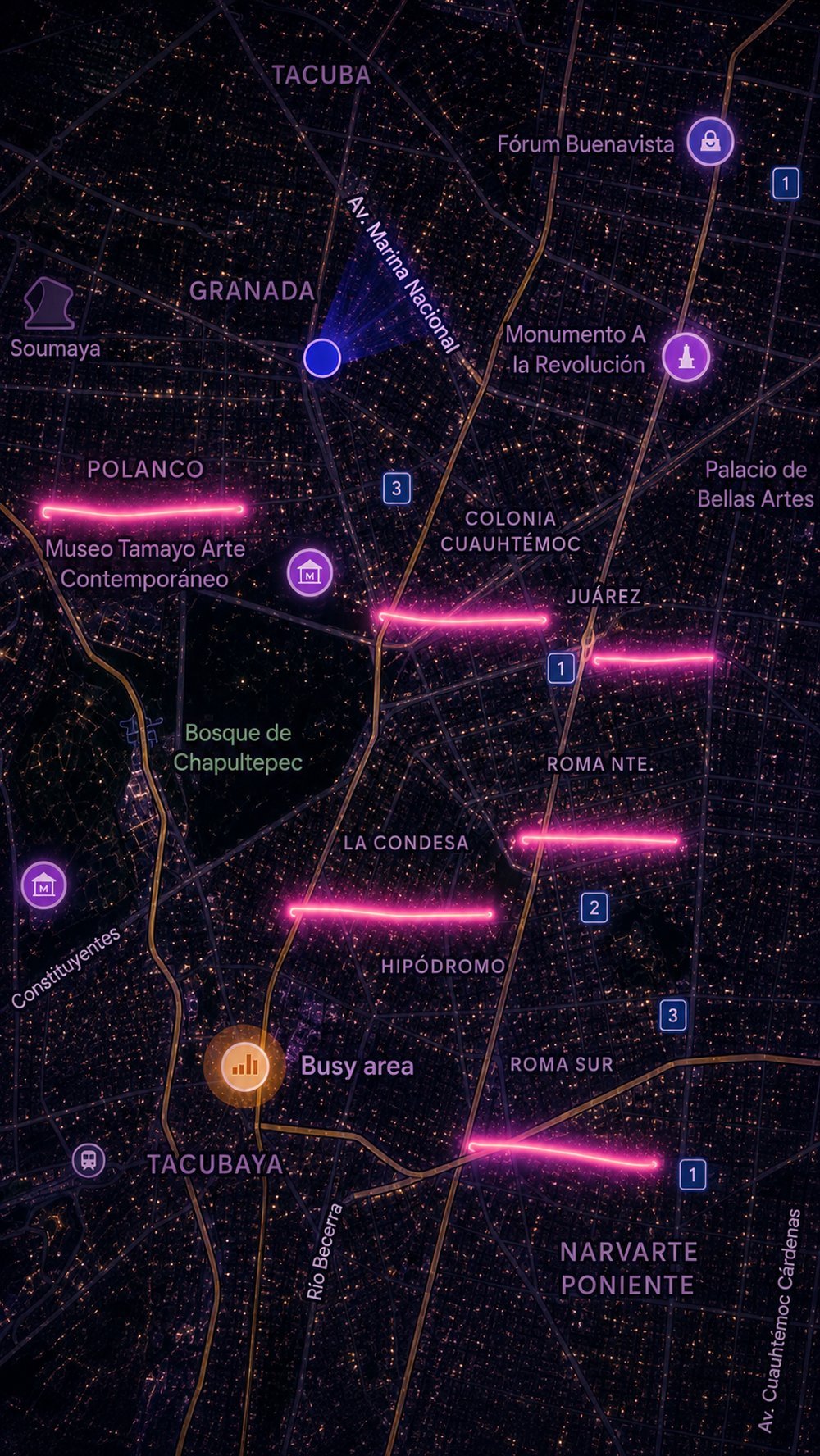 Mapa de las mejores zonas de oficinas en CDMX: Polanco, Lomas de Chapultepec, Roma, Condesa, Juárez, Reforma y Cuauhtémoc